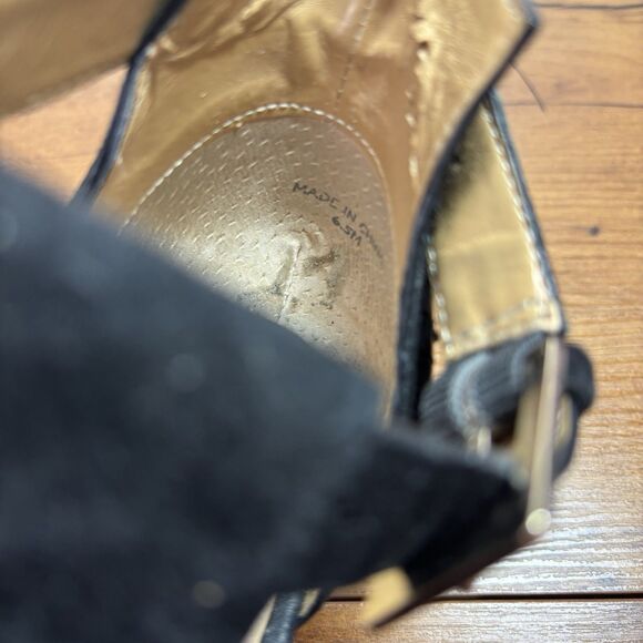 Jack Rogers Cameron Sandals Black Suede Open Toe Ankle Strap Block Heel Wms 6.5 - Picture 12 of 12